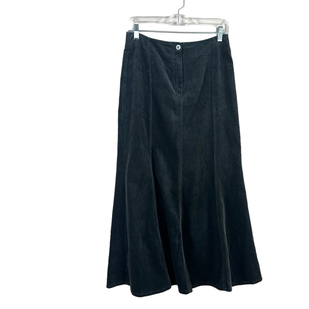 CARLO COLUCCI womens size 38 (M) designer gray velvet corduroy a line midi skirt